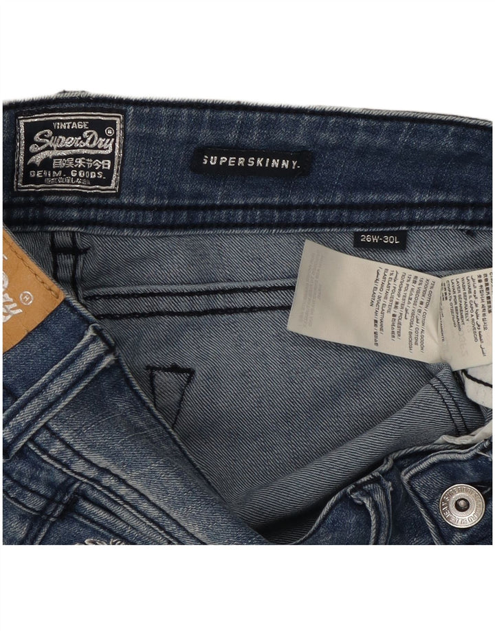 SUPERDRY Женские джинсы суперскинни W26 L30 синие, хлопок