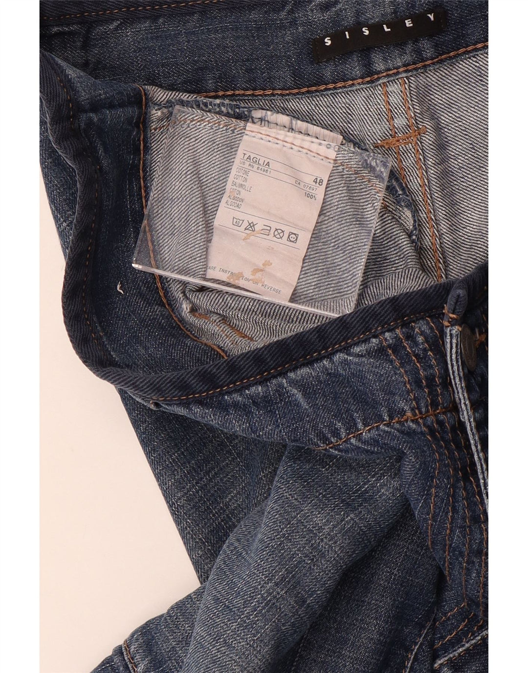 Мужские джинсовые шорты карго Sisley IT 48 Medium W34 Синие, хлопок
