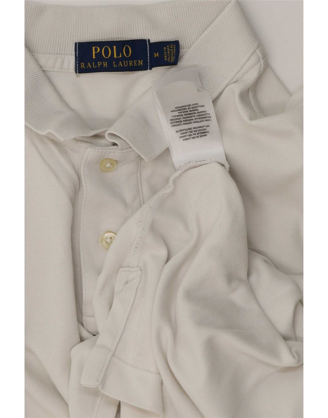 Мужская рубашка Polo Ralph Lauren среднего размера из хлопка белого цвета