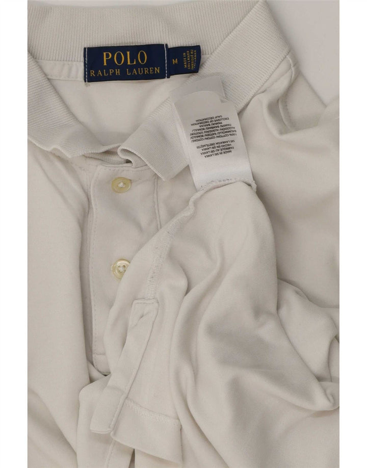 Мужская рубашка Polo Ralph Lauren среднего размера из хлопка белого цвета