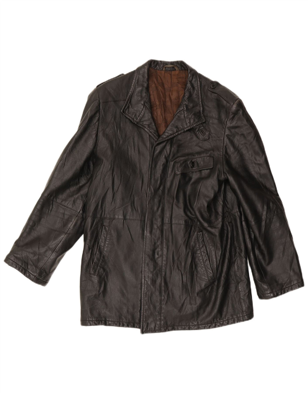 ANFOR Мужская кожаная куртка IT 48 Medium Black