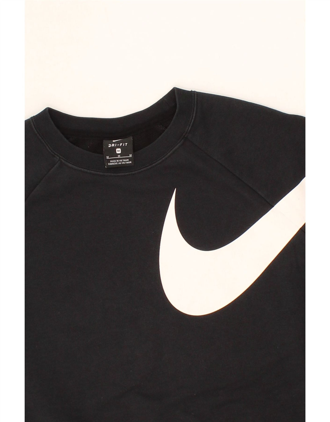 NIKE Womens Oversized Graphic Crop Sweatshirt Jumper UK 14 Medium Black Vintage Nike and Second-Hand Nike from Messina Hembry 