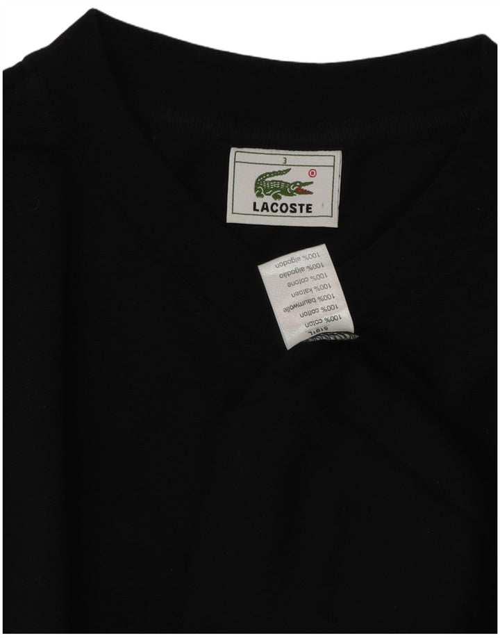 Мужская футболка Lacoste, размер 3, маленькая, черная, хлопок