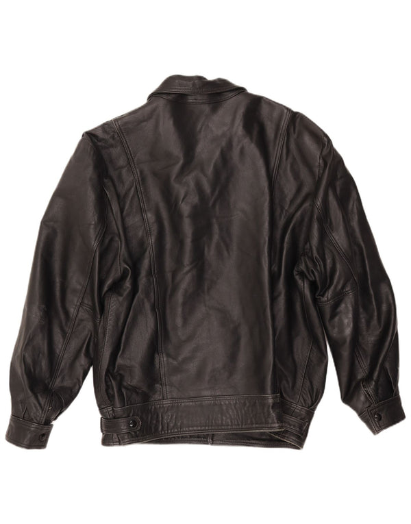 Мужская кожаная куртка VINTAGE UK 40, большая черная