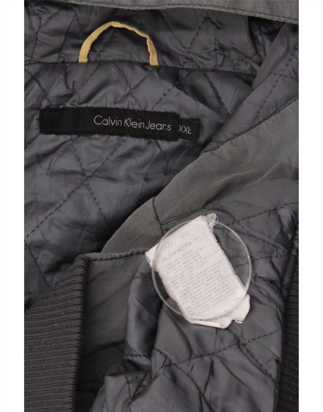 Мужская куртка-бомбер с капюшоном Calvin Klein Jeans UK 44 2XL Серый полиэстер