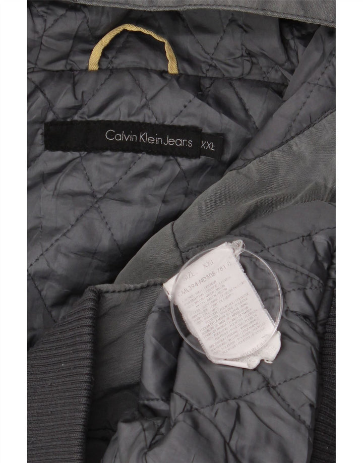 Мужская куртка-бомбер с капюшоном Calvin Klein Jeans UK 44 2XL Серый полиэстер
