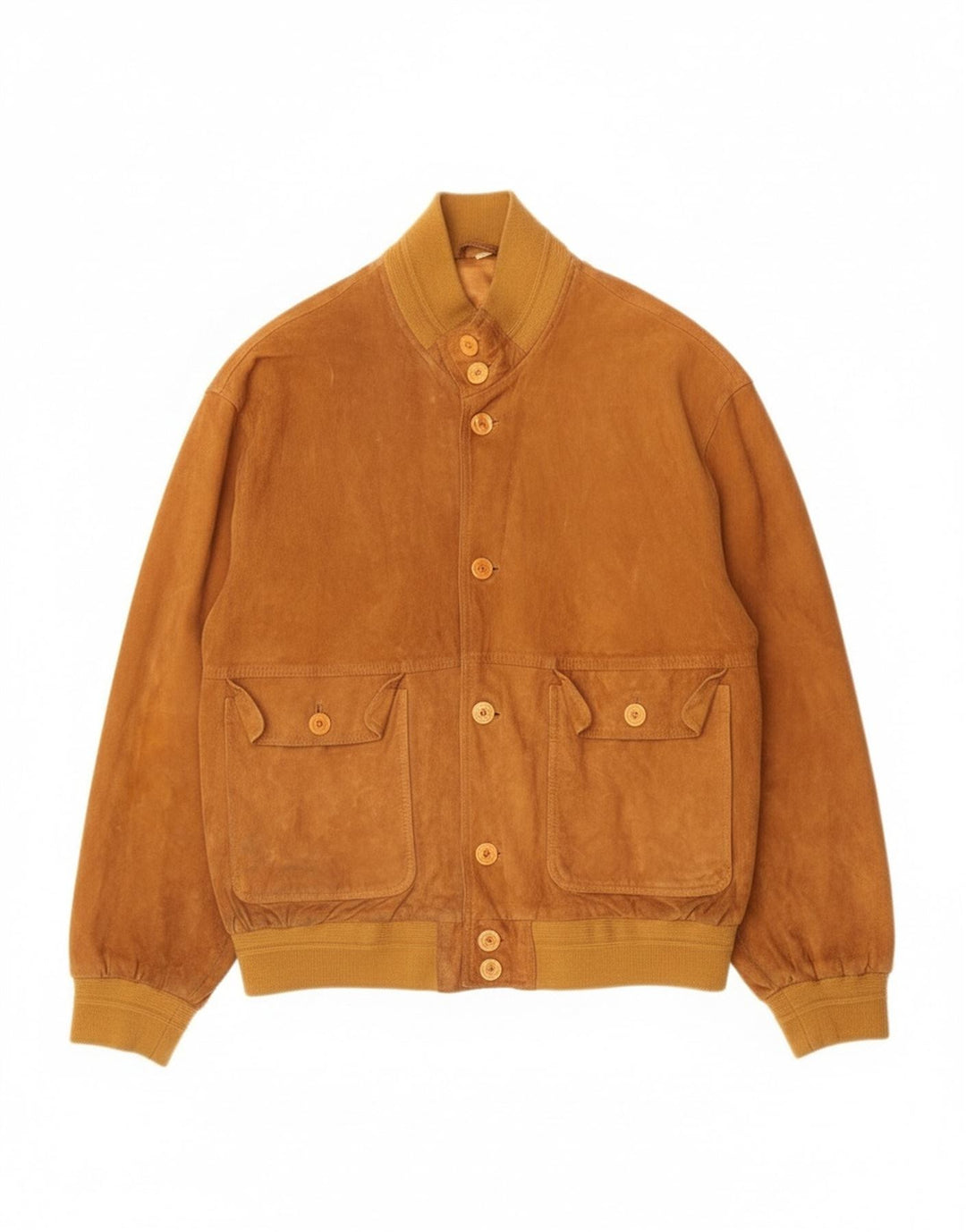 Винтажный мужской замшевый бомбер IT 50, большой, бежевый кожаный