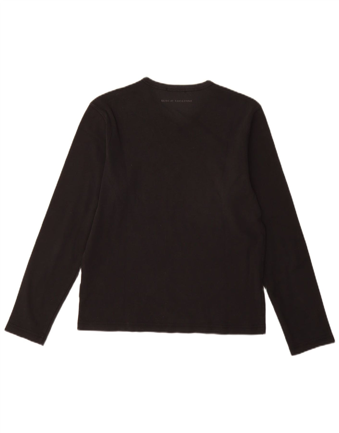 SERGIO TACCHINI Женский топ с длинным рукавом UK 12, средний черный хлопок
