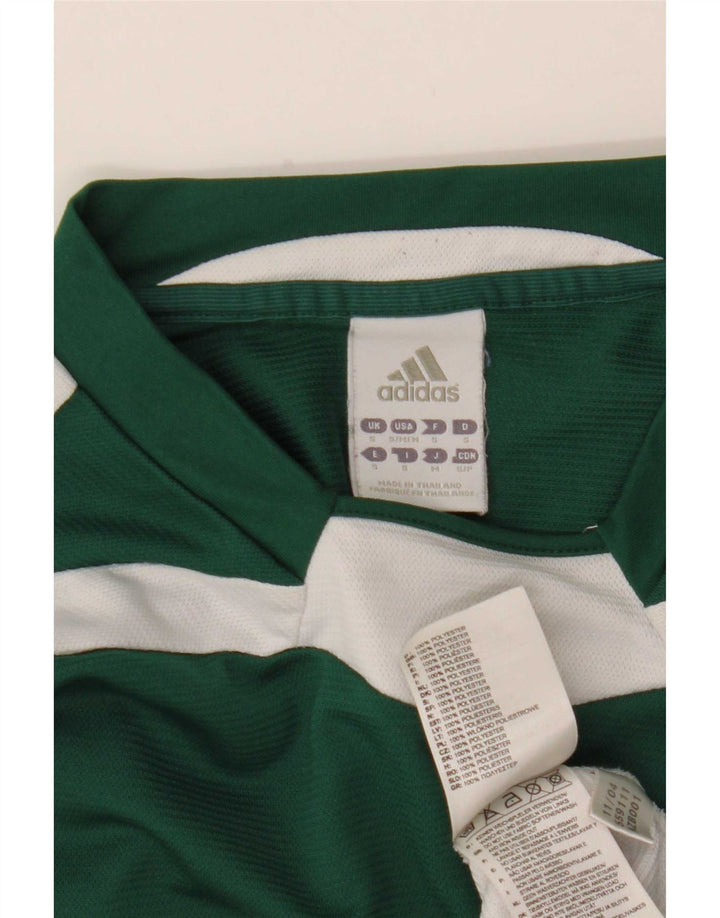 Мужской топ Adidas Climalite с длинным рукавом, маленький зеленый, полиэстер с цветными блоками