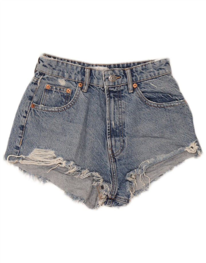 Женские джинсовые шорты Zara EU 36 XS W26 Синие