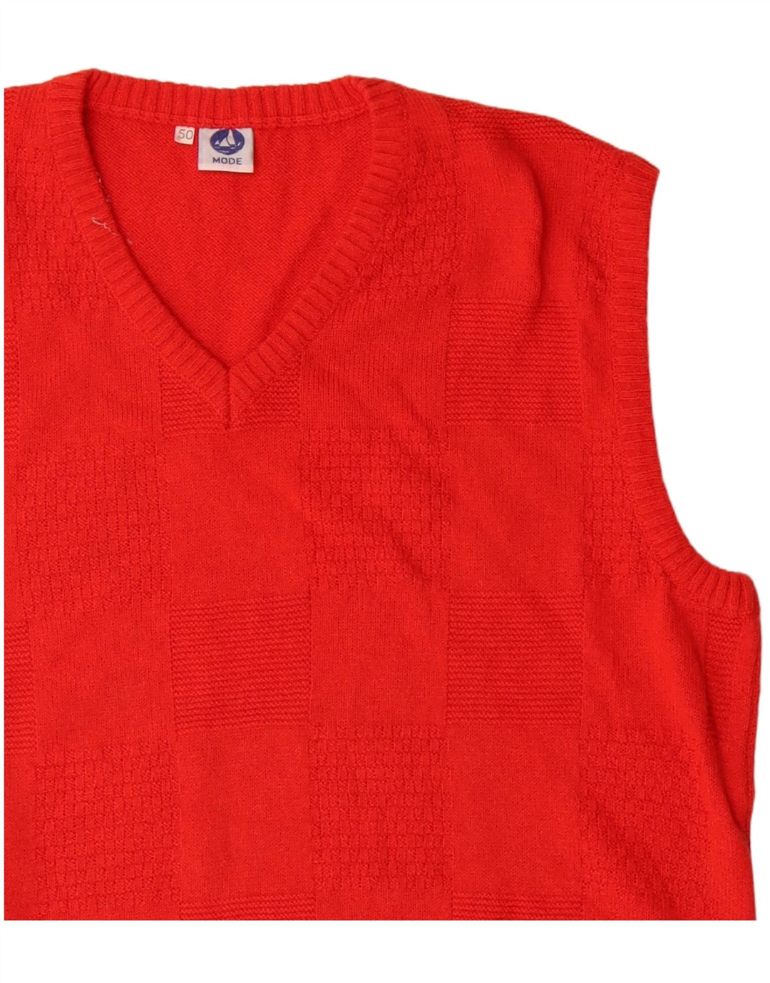 VINTAGE Мужская майка-майка IT 50 Средний Красный Хлопок