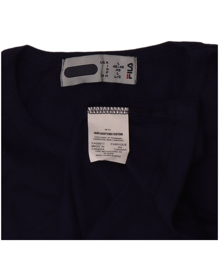 Женская футболка Fila Top IT 46/48, большая, темно-синяя, хлопок
