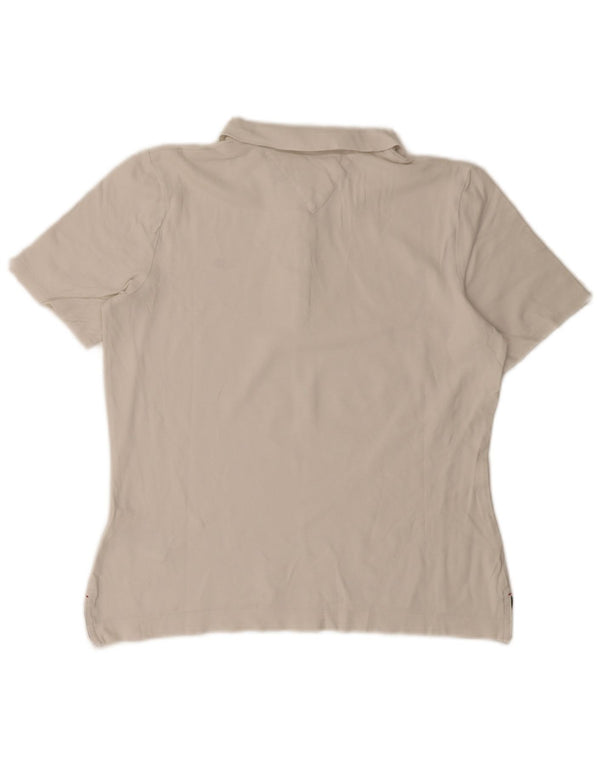 Женская рубашка-поло стандартного кроя Tommy Hilfiger UK 14, средний белый хлопок