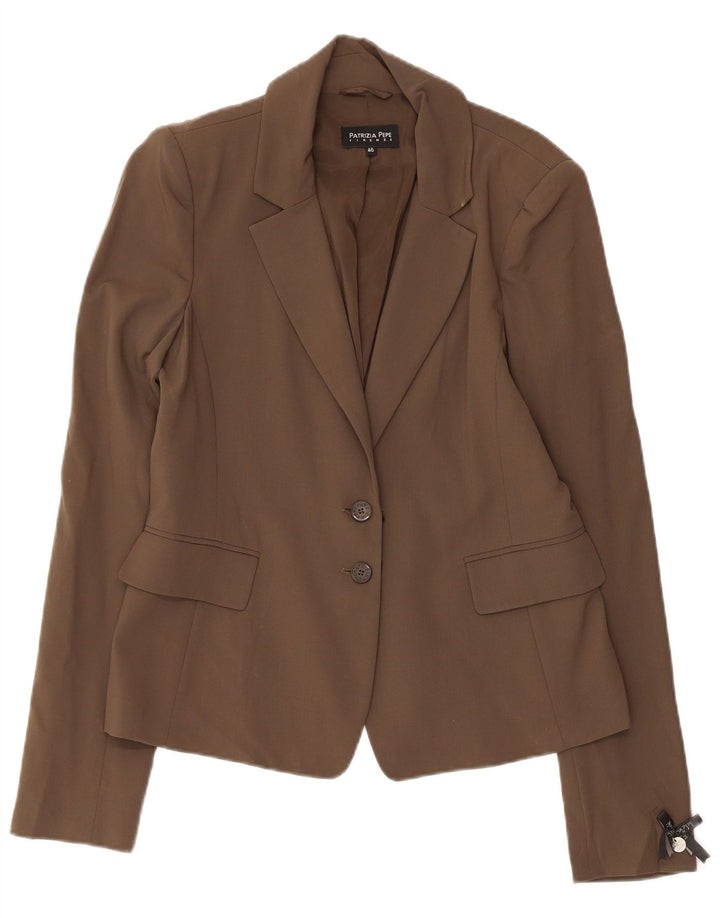 PATRIZIA PEPE Женский пиджак на 2 пуговицах IT 46 Большой коричневый из натуральной шерсти