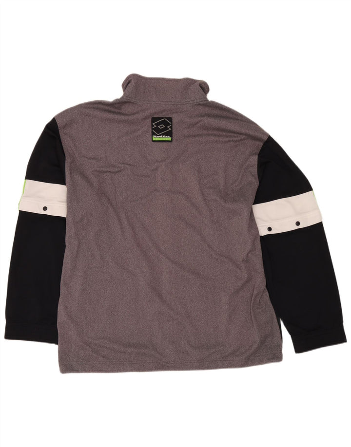 Мужской спортивный костюм Lotto, верхняя куртка, Великобритания, 44/46, 2XL, серый полиэстер с цветными блоками