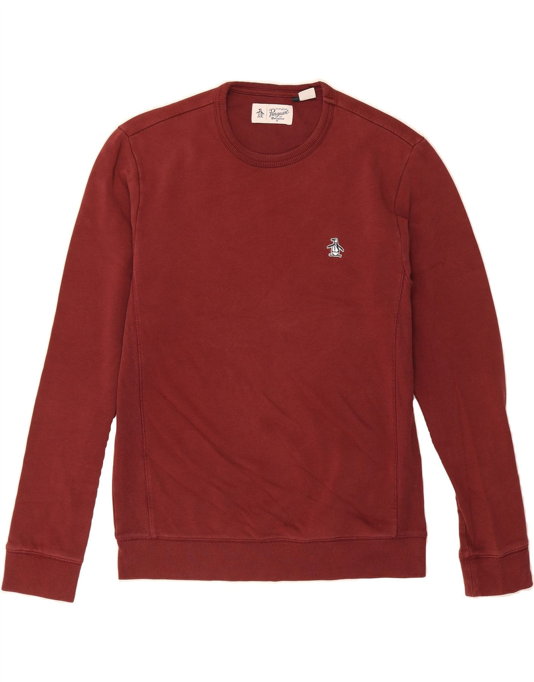 PENGUIN Mens Sweatshirt Jumper Medium Burgundy Vintage Penguin and Second-Hand Penguin from Messina Hembry 