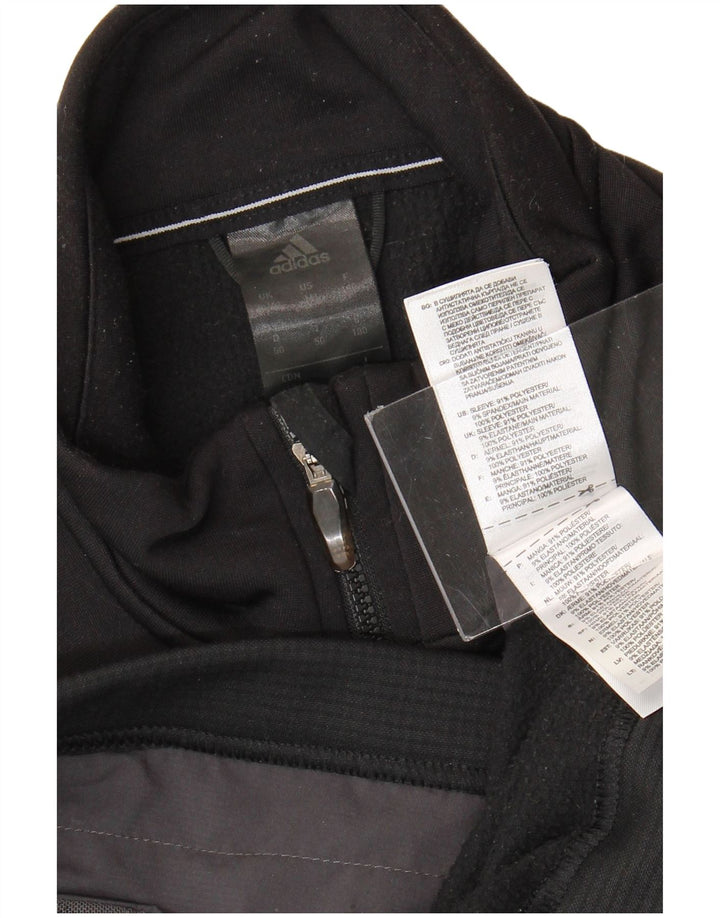 Мужская спортивная куртка Adidas UK 40/42, средний черный полиэстер