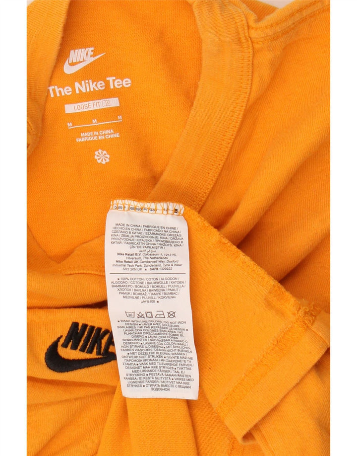 Мужская футболка свободного кроя Nike, хлопковый топ среднего оранжевого цвета