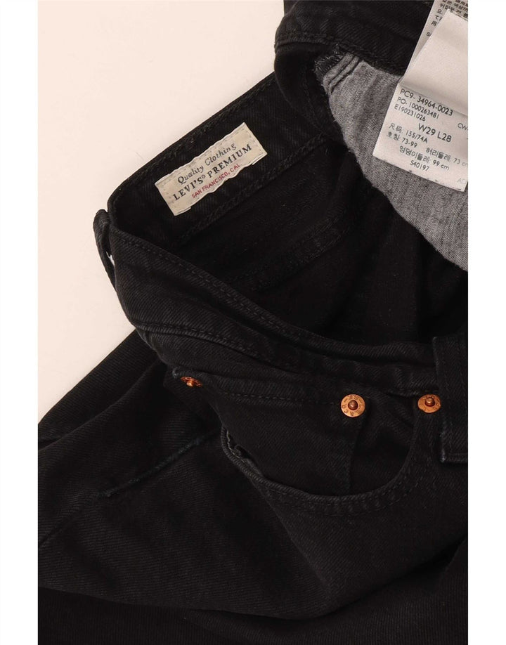 Женские прямые джинсы Levi's на танкетке W29 L28, черный хлопок