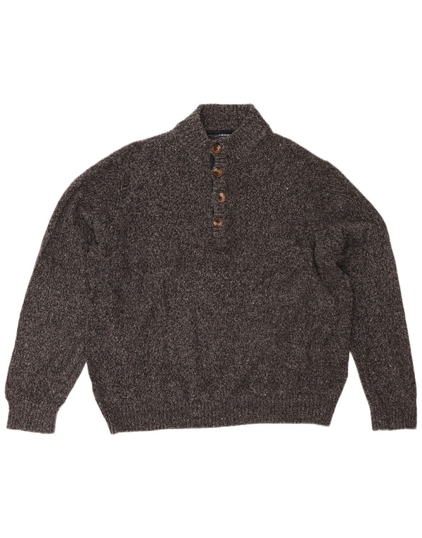 Женский свитер Izod с воротником на пуговицах, Великобритания, 20, 2XL, серый акрил в крапинку