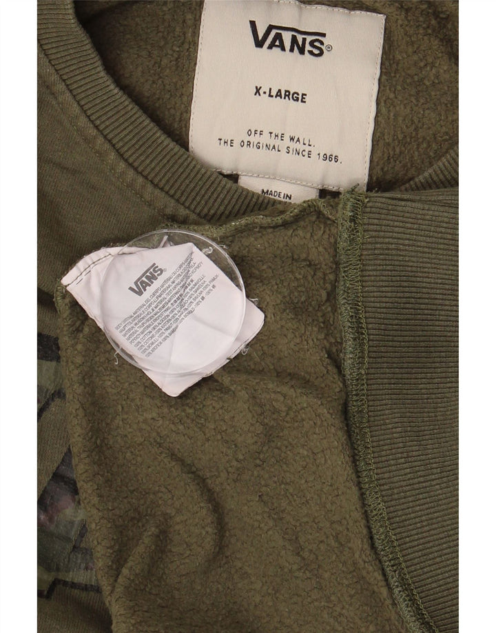 Мужской свитшот с рисунком VANS, XL, хаки, хлопок