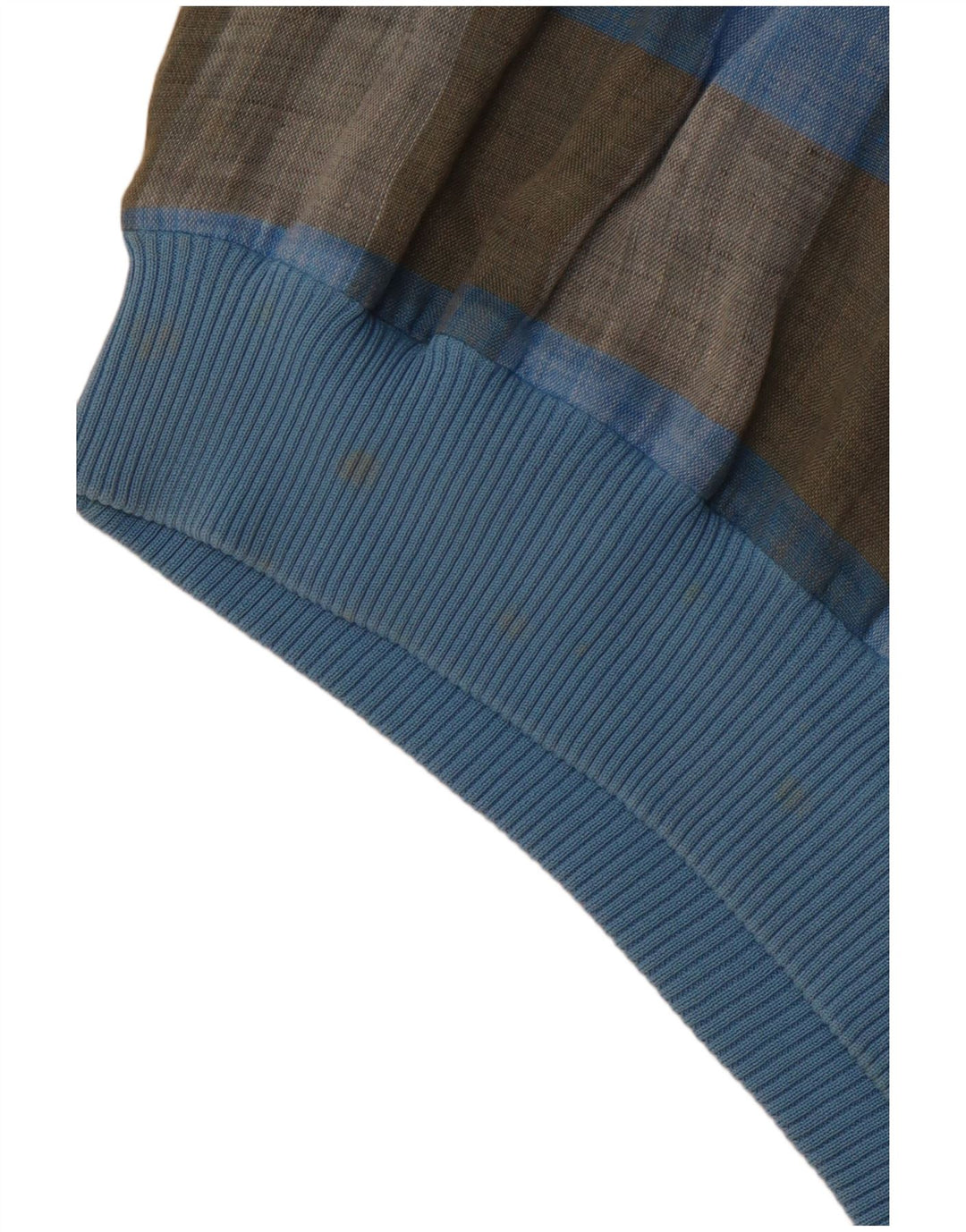 Мужской пуловер с коротким рукавом VINTAGE IT 48, средний синий в клетку, лен