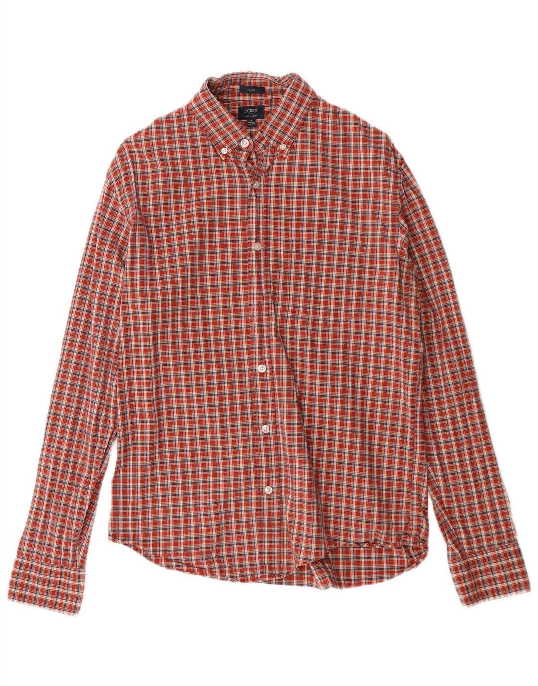 Мужская рубашка приталенного кроя J. CREW, хлопковая красная клетка среднего размера