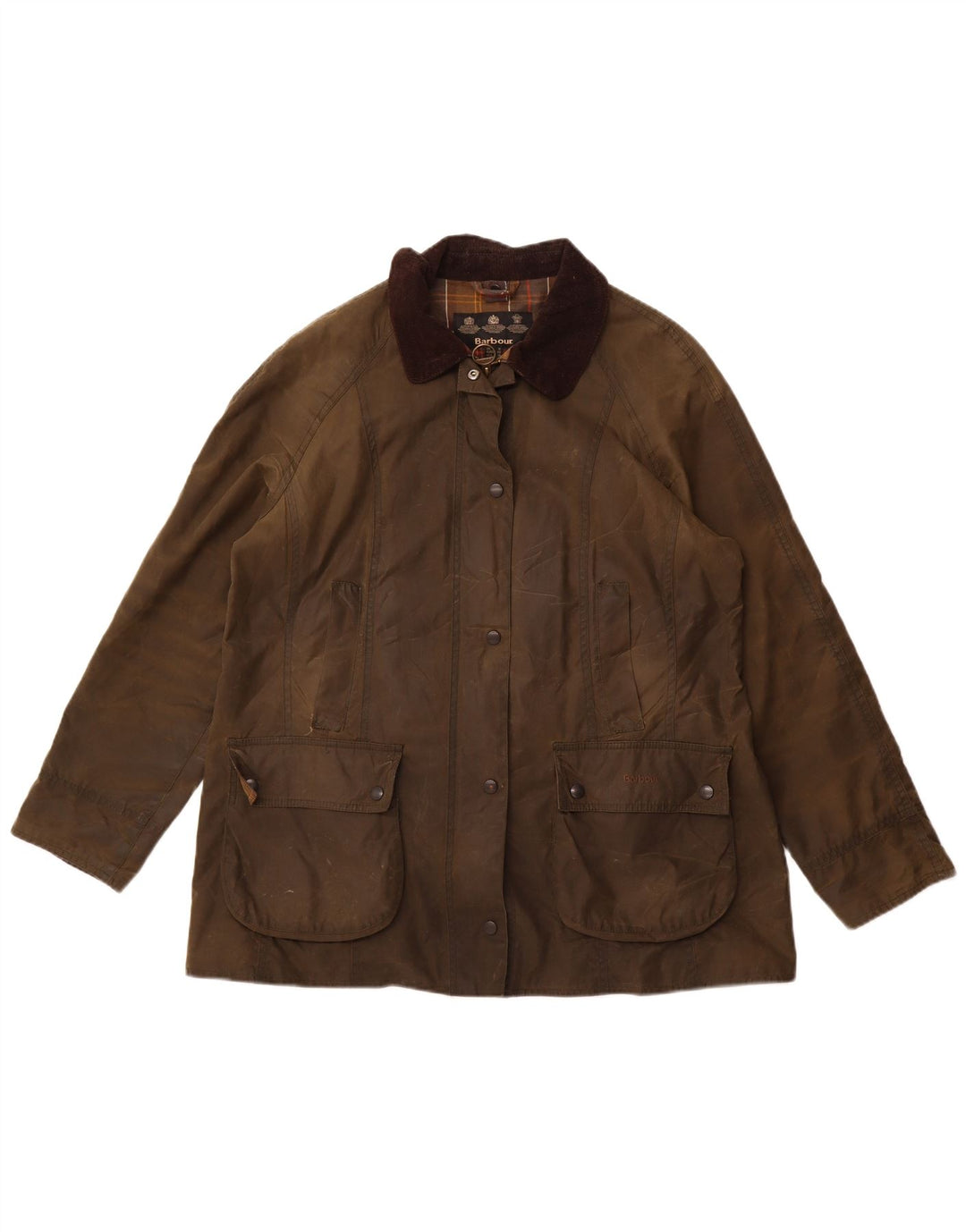 Женская куртка Barbour из вощеного хлопка UK 18 XL, хлопок цвета хаки