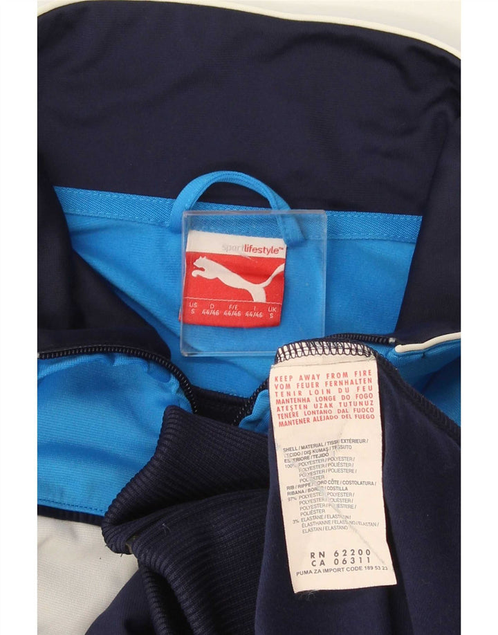Мужской спортивный костюм Puma, верхняя куртка, маленький темно-синий, полиэстер с цветными блоками