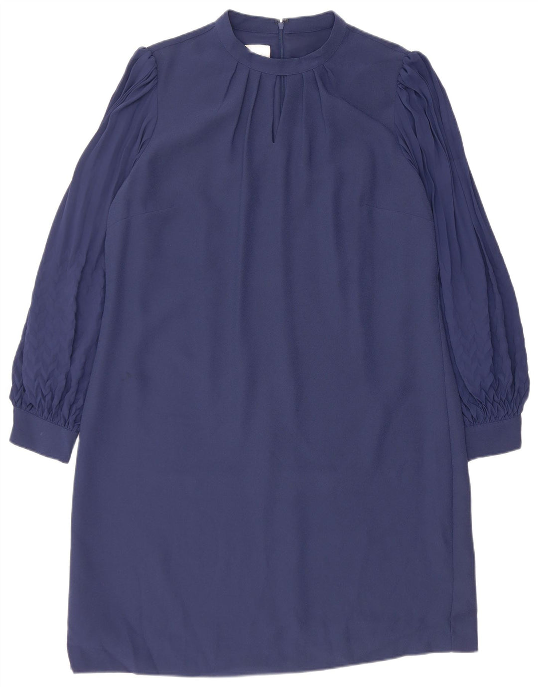 Женское платье прямого кроя Hobbs с длинными рукавами, Великобритания 16, большой темно-синий полиэстер