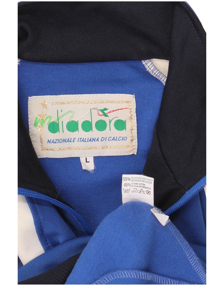 Мужской спортивный костюм Diadora с графическим рисунком, верхняя куртка, большой синий полиэстер с цветными блоками