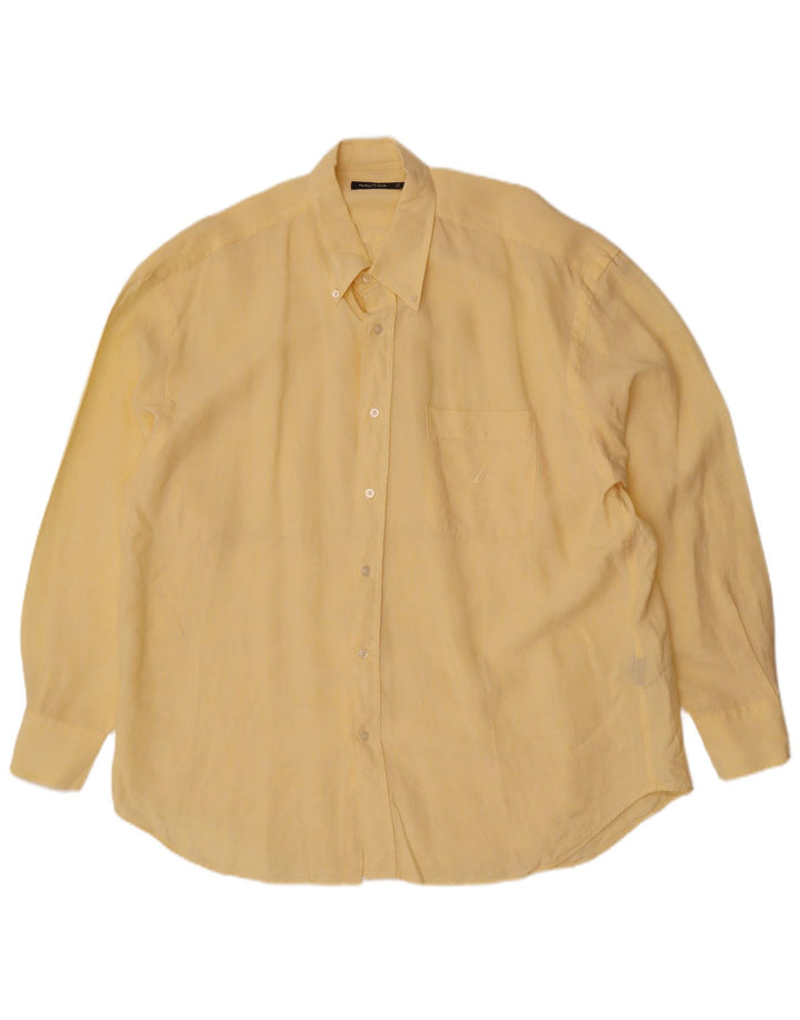 Мужская рубашка Nautica XL, желтая льняная