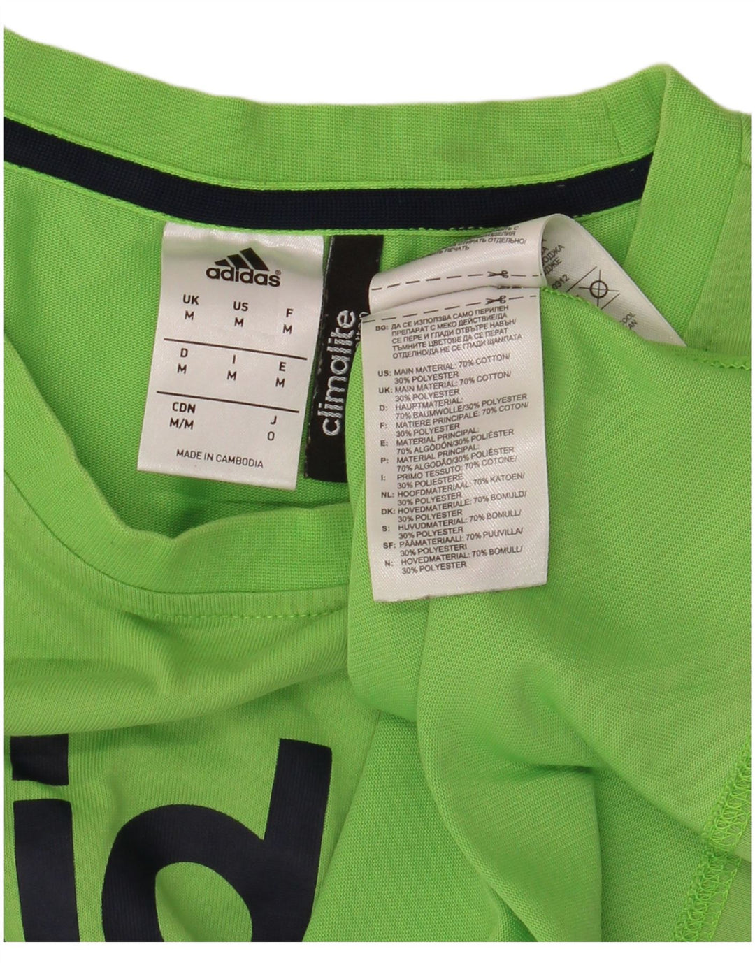 Мужская футболка ADIDAS Climalite с рисунком, хлопковый топ среднего зеленого цвета