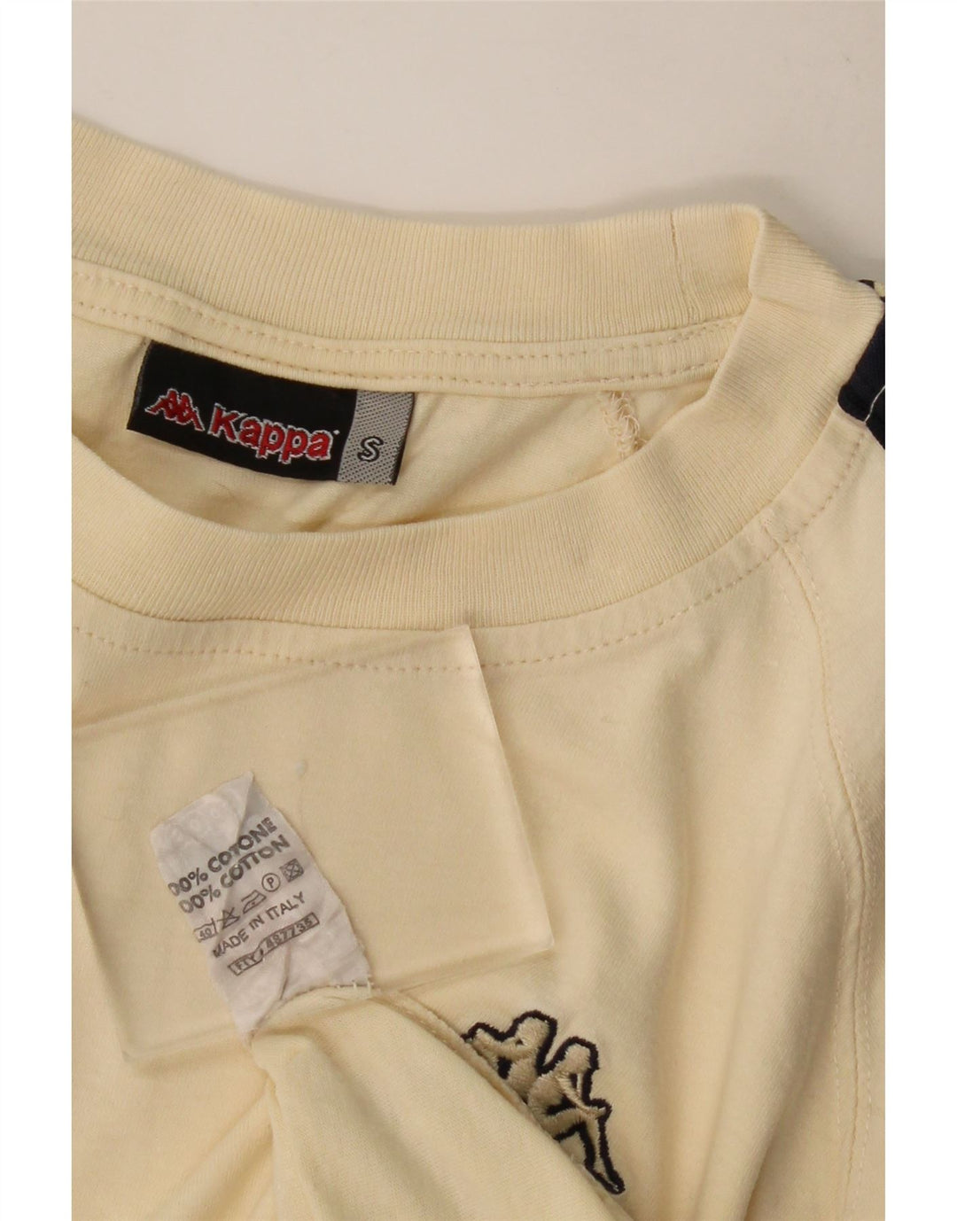 KAPPA Мужская футболка с рисунком, маленький бежевый, хлопок с цветными блоками