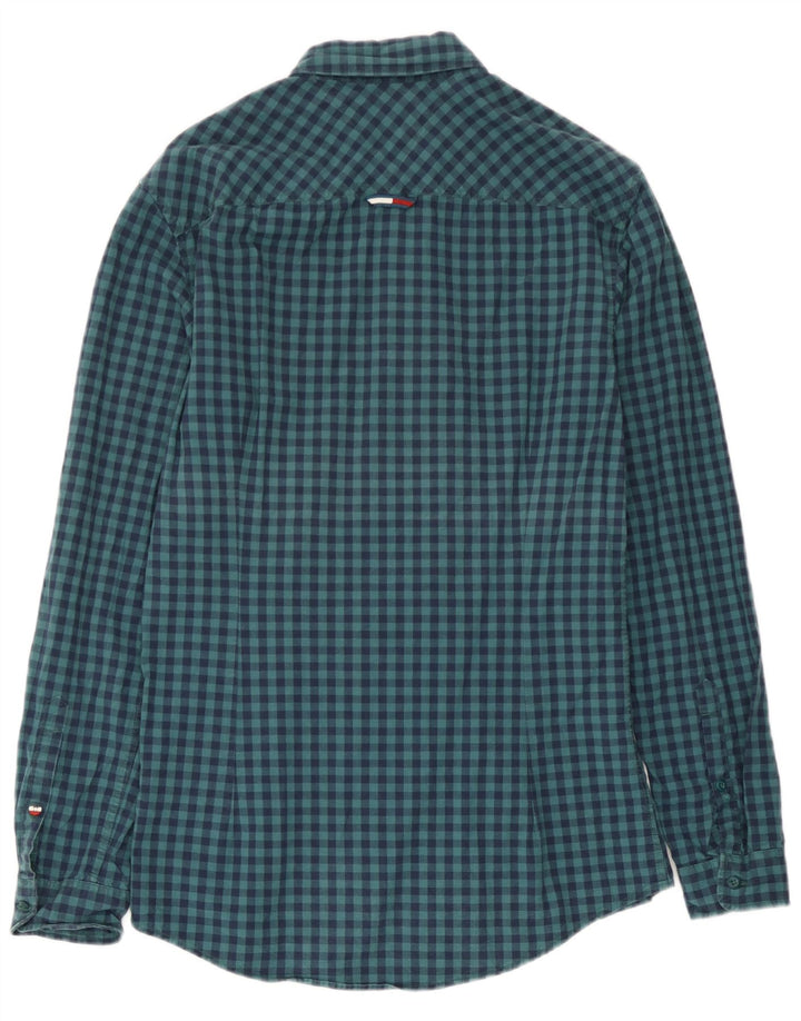 Мужская рубашка узкого кроя Tommy Hilfiger, маленький темно-синий, хлопок в мелкую клетку