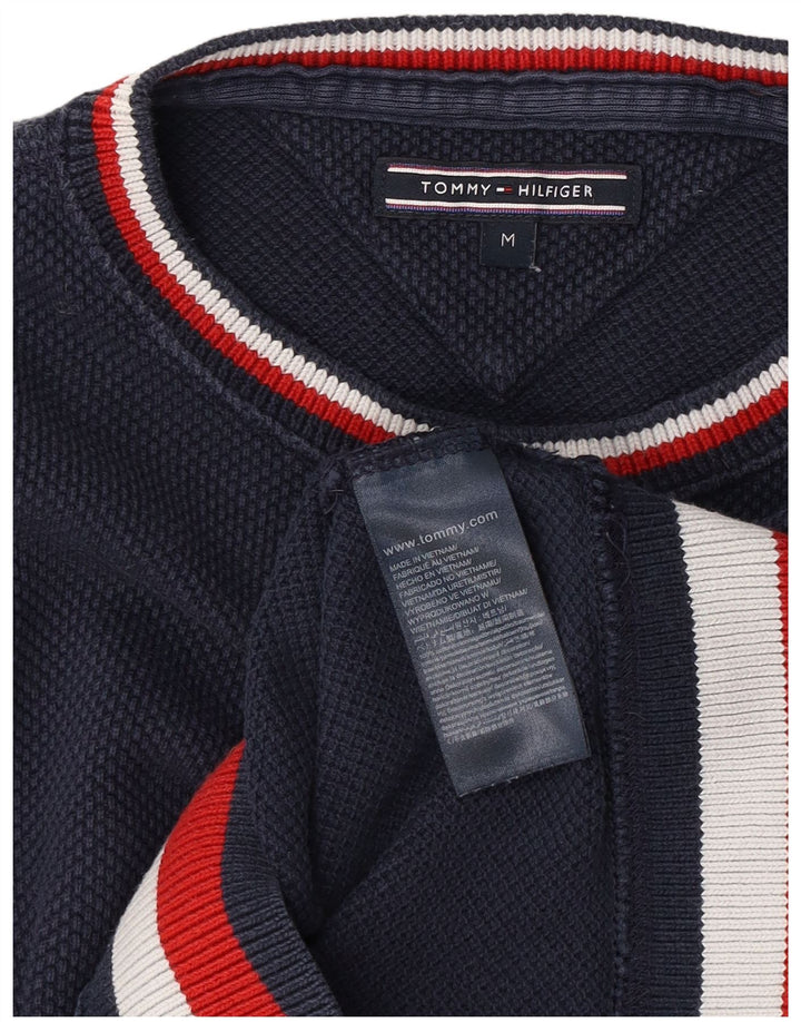 Мужской джемпер с вырезом лодочкой Tommy Hilfiger, средний темно-синий хлопковый свитер