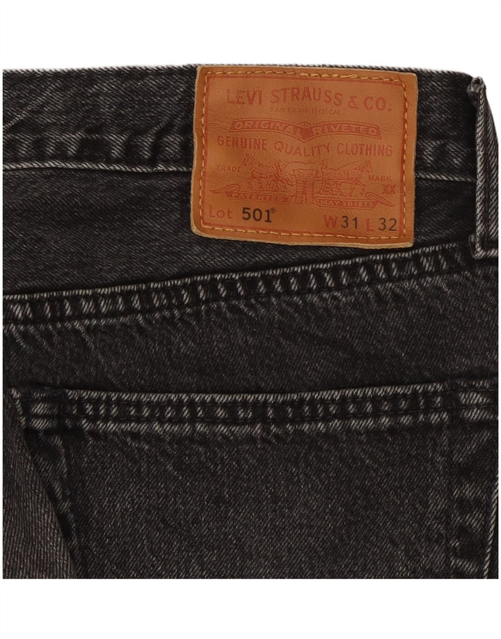 Мужские прямые джинсы Levi's 501 W31 L29, черный хлопок