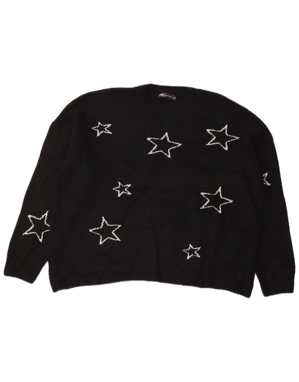 Женский джемпер с круглым вырезом Marks & Spencer, Великобритания 18 XL, черный