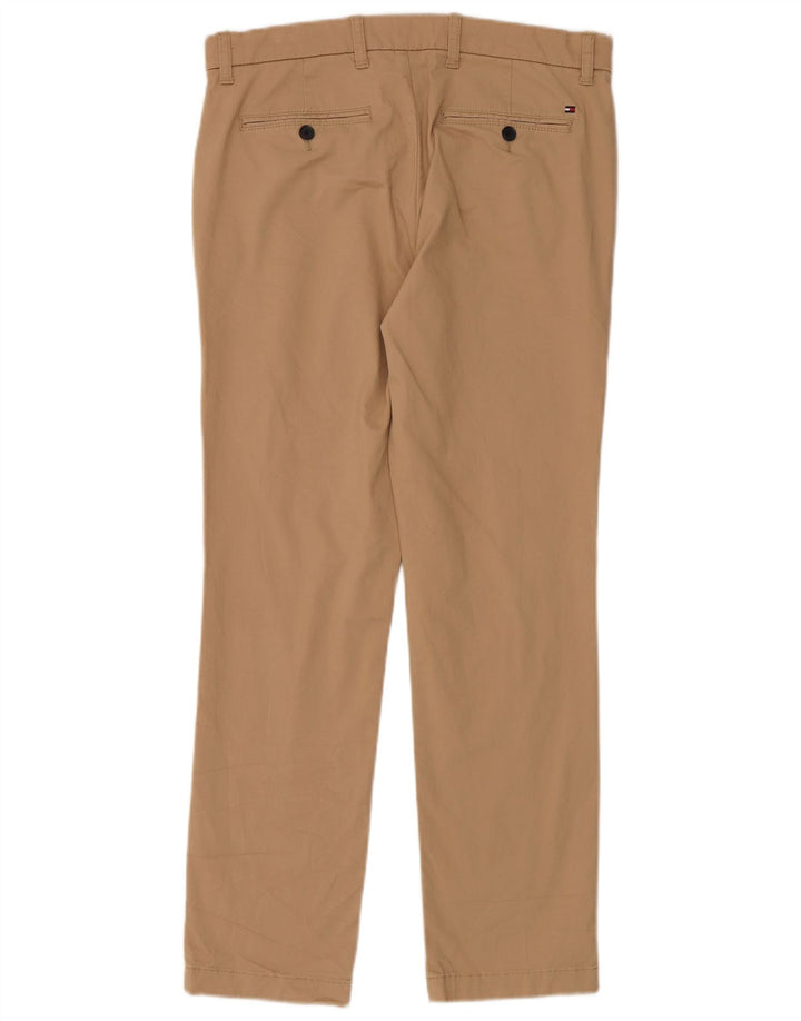 TOMMY HILFIGER Мужские брюки-чиносы узкого кроя W32 L30 Бежевый хлопок