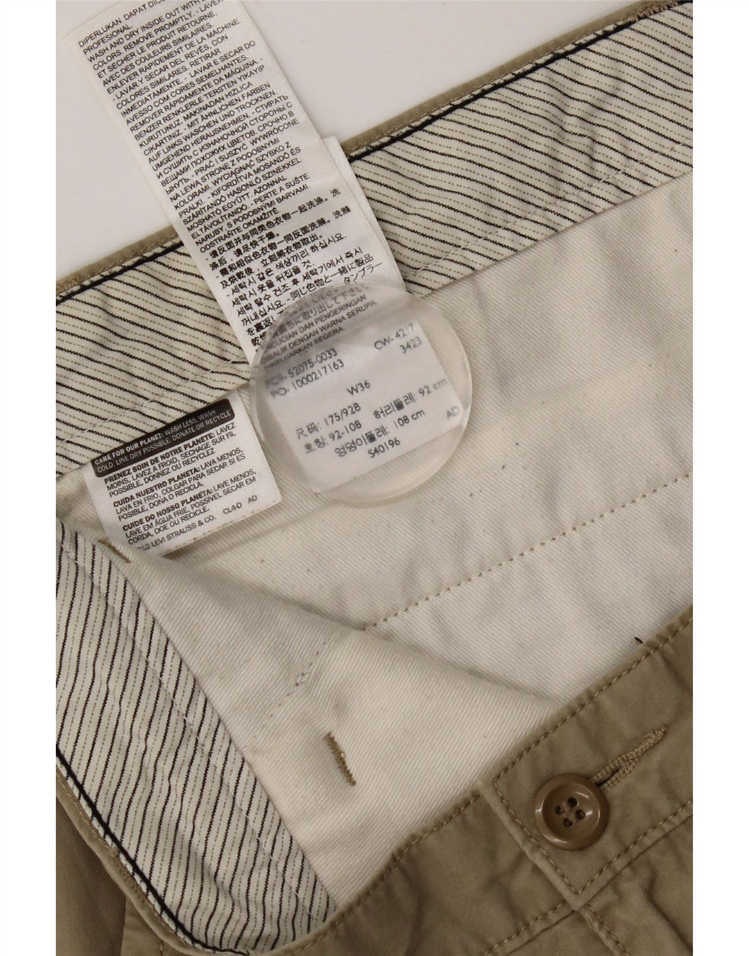Мужские шорты чинос Dockers W36, большие размеры, цвет хаки, хлопок