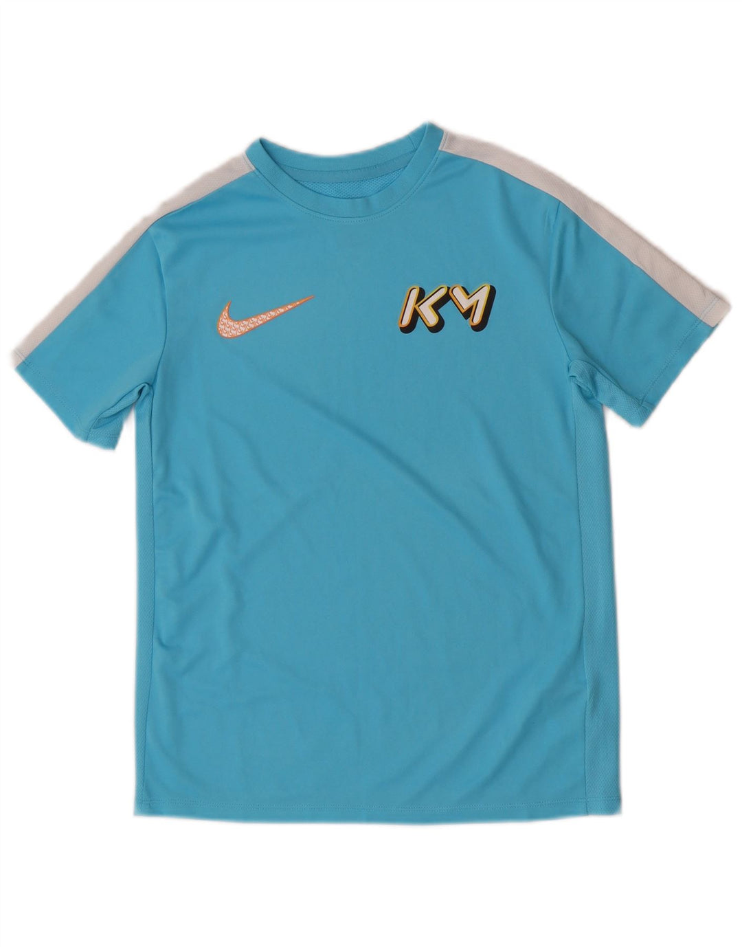 Футболка с рисунком Nike для мальчиков, топ 12–13 лет, большой синий полиэстер с цветными блоками