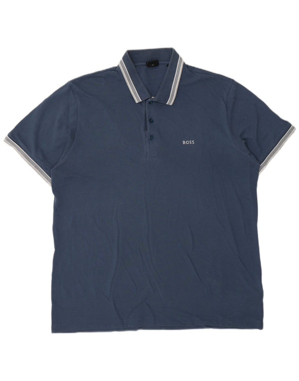 Мужская рубашка-поло стандартного кроя Hugo Boss 3XL, темно-синяя, хлопок