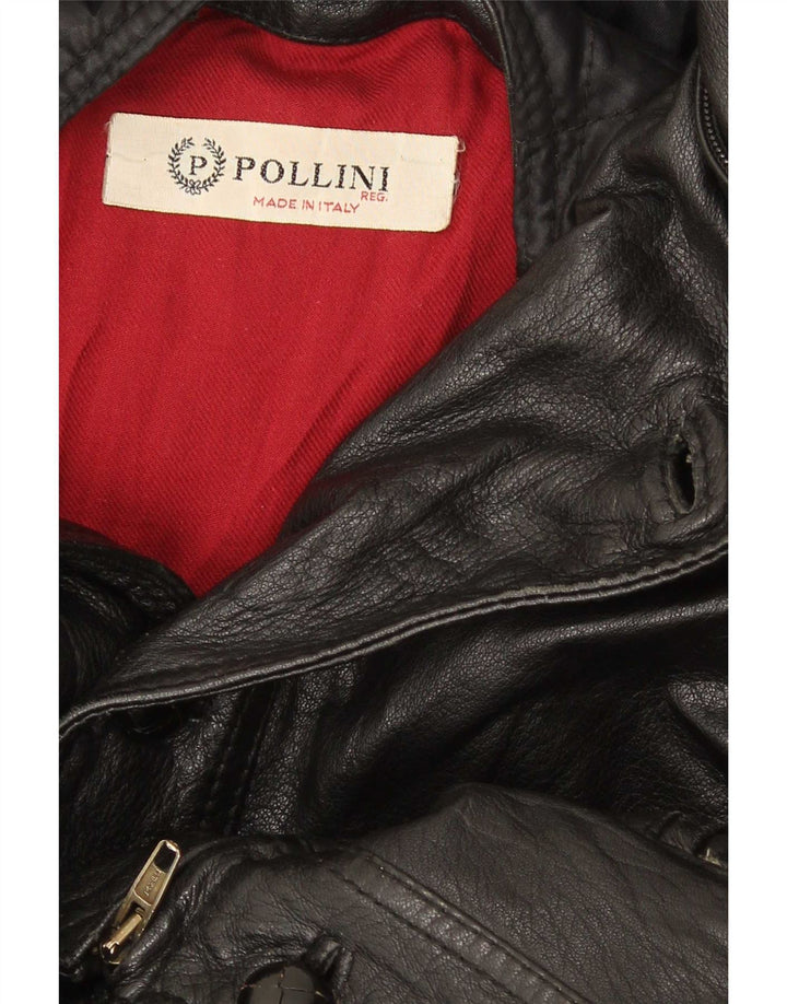 Мужская кожаная куртка Pollini UK 40 большая черная