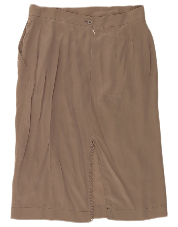 Женская прямая юбка Mariella Burani UK 16, большая, W30, серая, шелковая