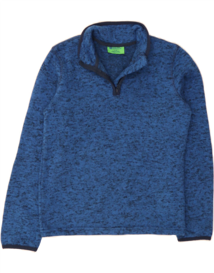 MOUNTAIN WAREHOUSE Boys Zip Neck Sweatshirt Jumper 9-10 Years Blue Flecked Vintage Mountain Warehouse and Second-Hand Mountain Warehouse from Messina Hembry 