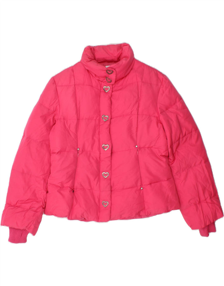 MOSCHINO Womens Padded Jacket UK 14 Medium Pink Polyester Vintage Moschino and Second-Hand Moschino from Messina Hembry 