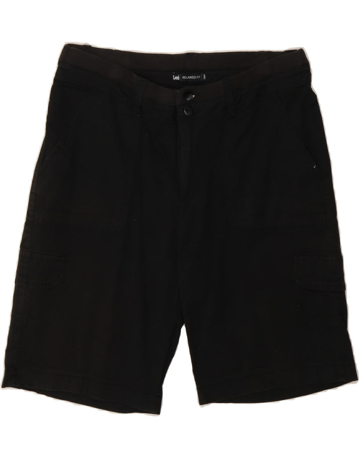 LEE Womens Relaxed Fit Cargo Shorts US 10 Large W32  Black Cotton Vintage Lee and Second-Hand Lee from Messina Hembry 