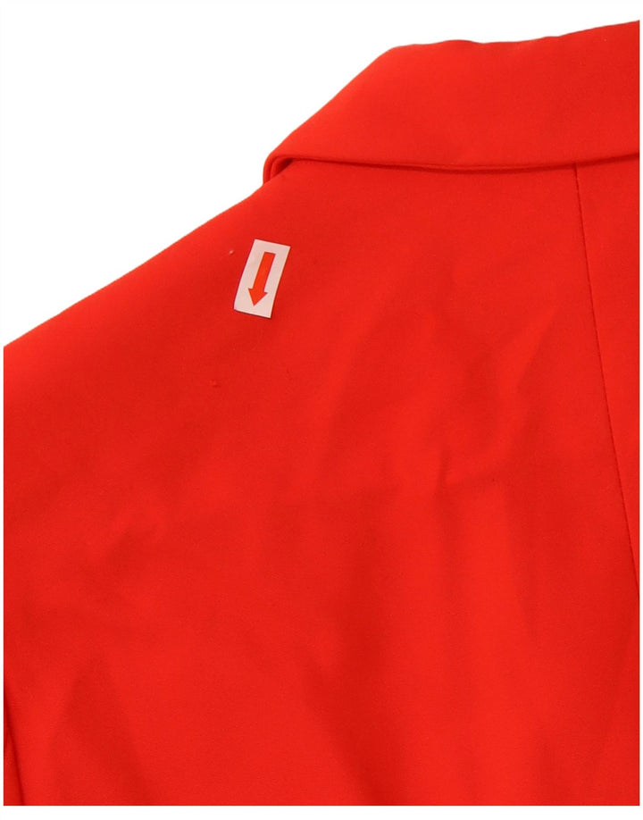 Женский пиджак на 1 пуговице Zara UK 38, средний красный ацетат