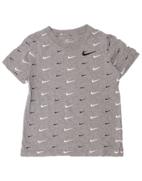 Футболка с рисунком Nike для мальчиков, топ 6–7 лет, серый хлопок XS