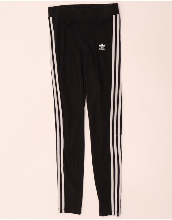 Женские леггинсы Adidas UK 10, маленькие черные хлопковые